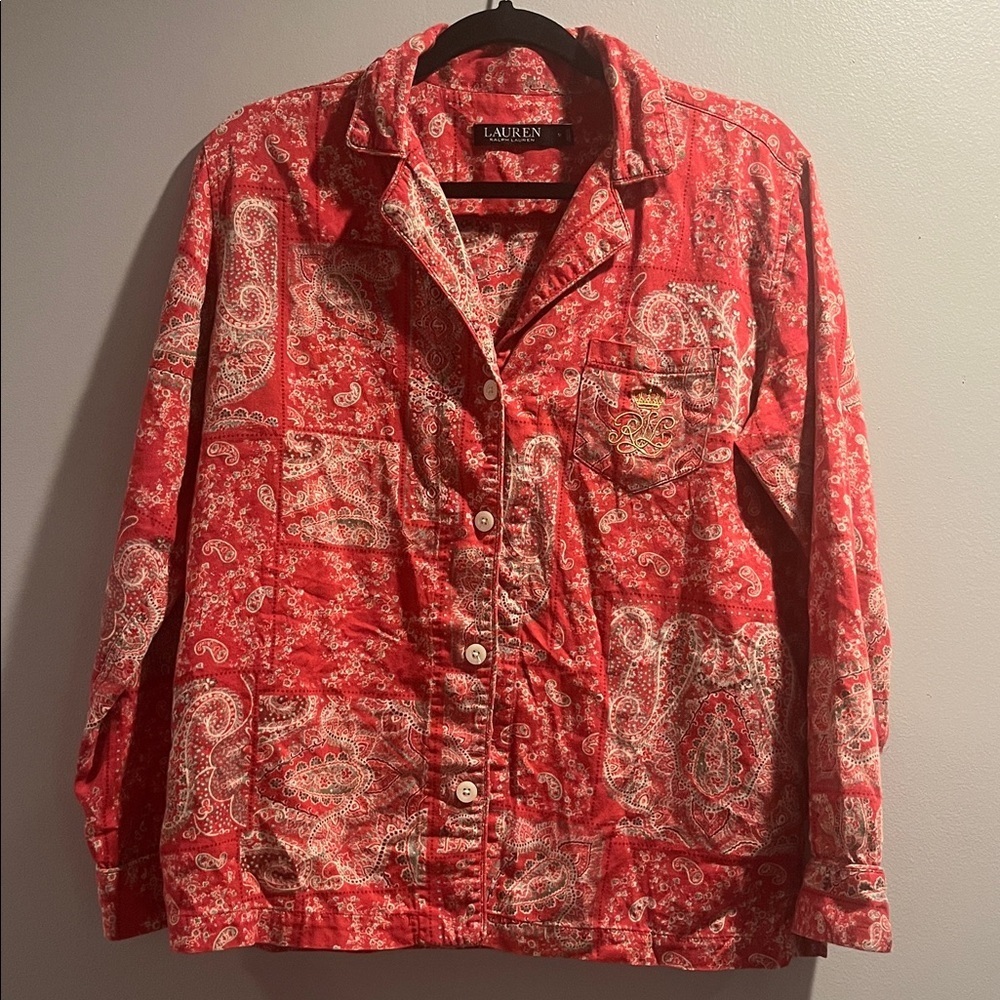 Ralph Lauren pajama top woman’s medium paisley
